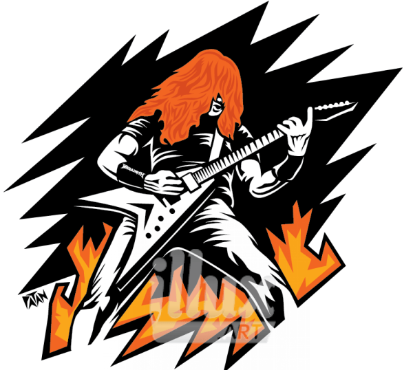 guitar star illustration grafitti style